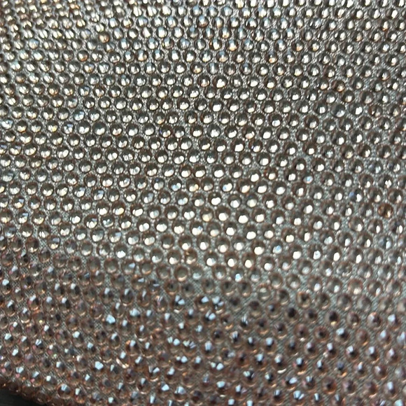 Rose Gold Rhinestone evening bag/clutch removable gold chain,rectangle-bevel cut - Picture 2 of 12